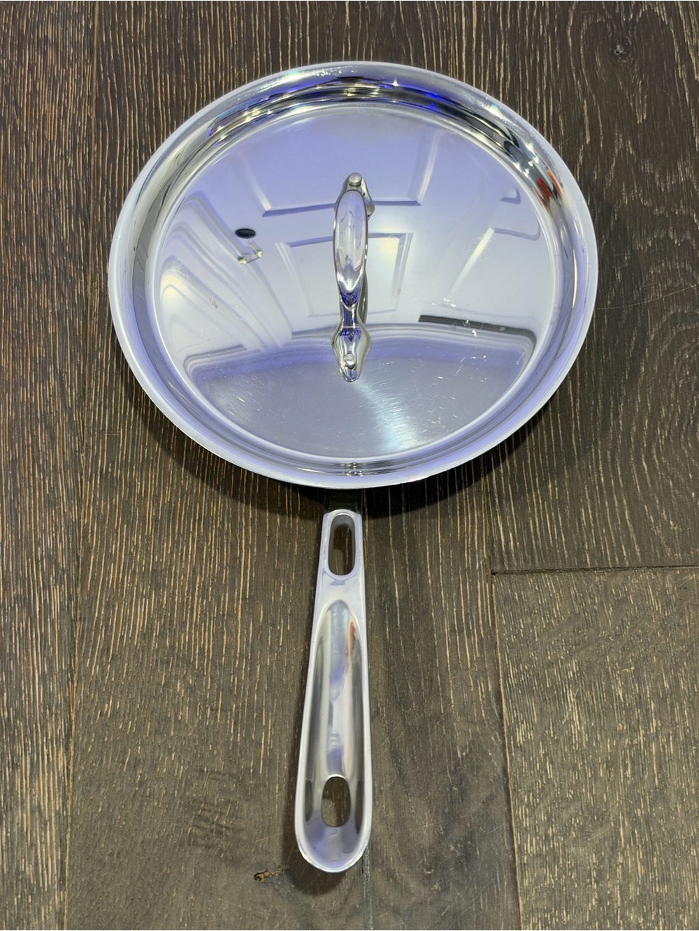 All-Clad D3® Tri-Ply Stainless-Steel Pro Nonstick Fry Pan with a lid